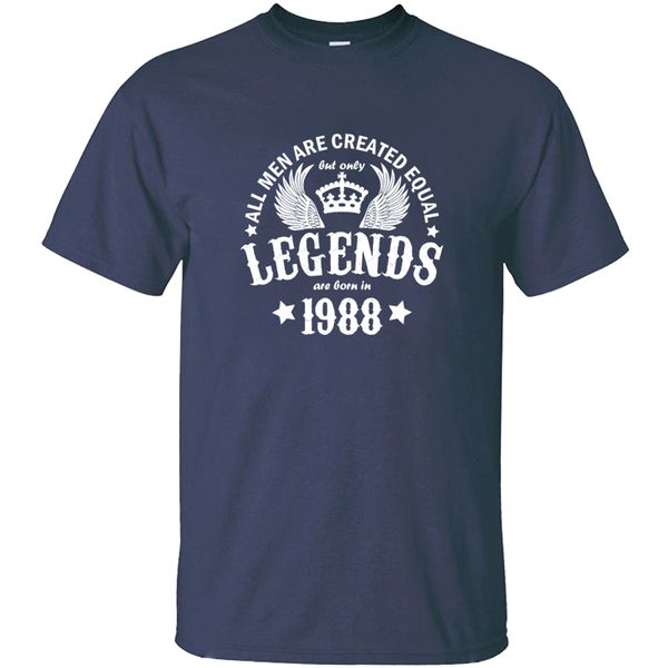 

custom funny casual legends are born in 1988 tshirt for mens crew neck basic solid harajuku t shirts tee top
