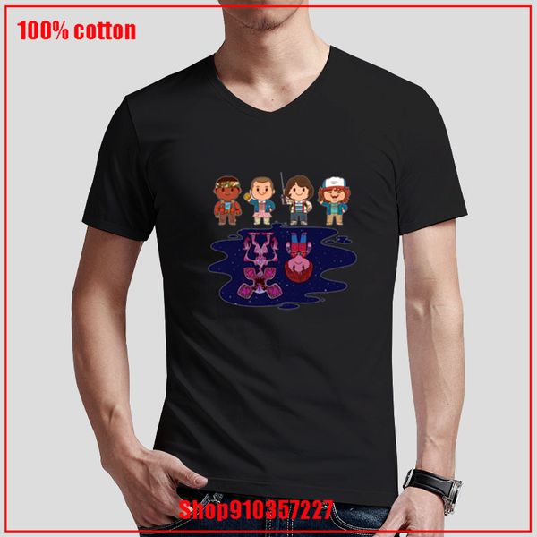 

strange little things men clothing v neck plus size t shirt for men 4xl 5xl father's day gift streetwear male printed tees team