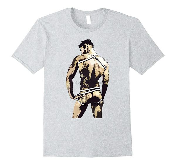 

ремень и защита паха гей т-shirt- гей арт эротика shirtround шеи футболки