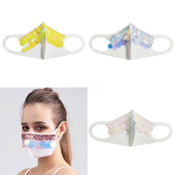 

sequin masks mout muffle protective mask rainbow mout mask dustproof gradient colorful party masks#241#353, Black