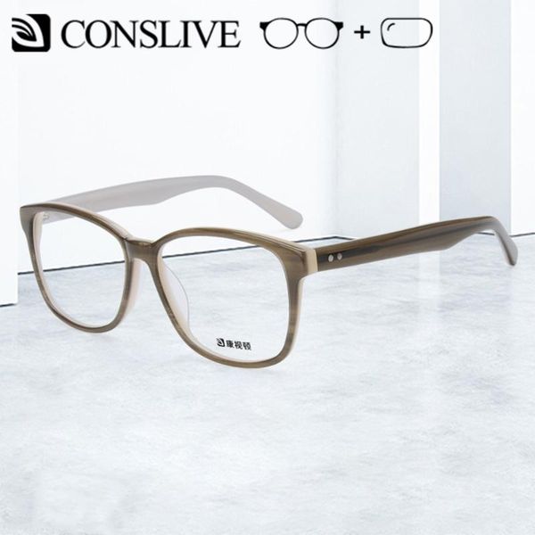 

dioptric glasses frame for men big myopia eyeglasses with lenses acetate glasses frame men optical k210, Black