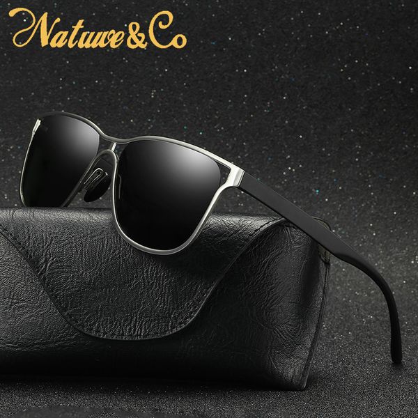 

natuwe&co classic rectangle polarized sunglasses women men vintage frame uv400 trend style, White;black