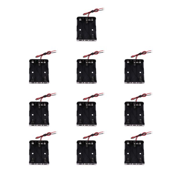 

10piece plastic aa battery holder storage cases protective cover box black