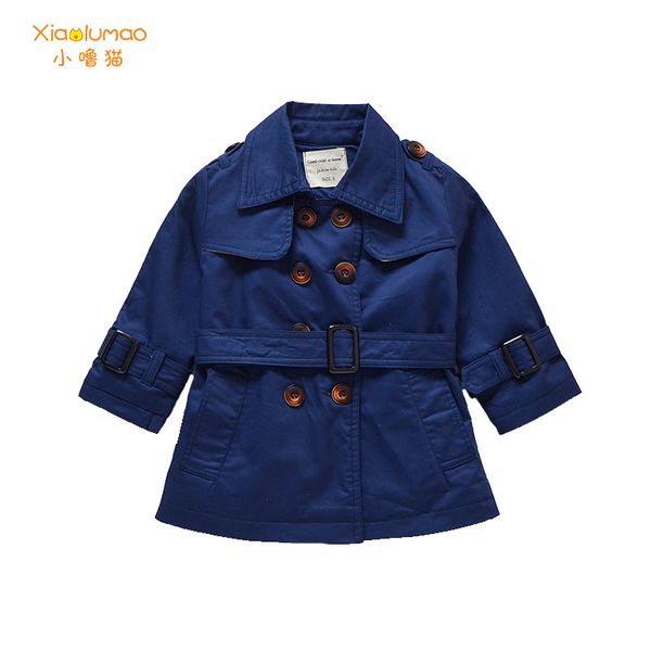 

trench coat for girl wind jacket girl kids windbreaker blue khaki red 3-8y trench coat kids jacket for autumn dropshipping, Blue;gray
