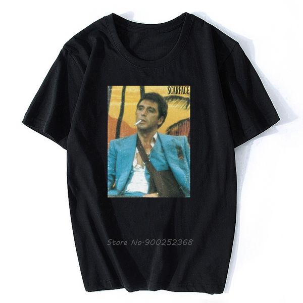 

scarface men's short sleeve t-shirt white cig tshirt men cotton t shirt hip hop tees harajuku streetwear