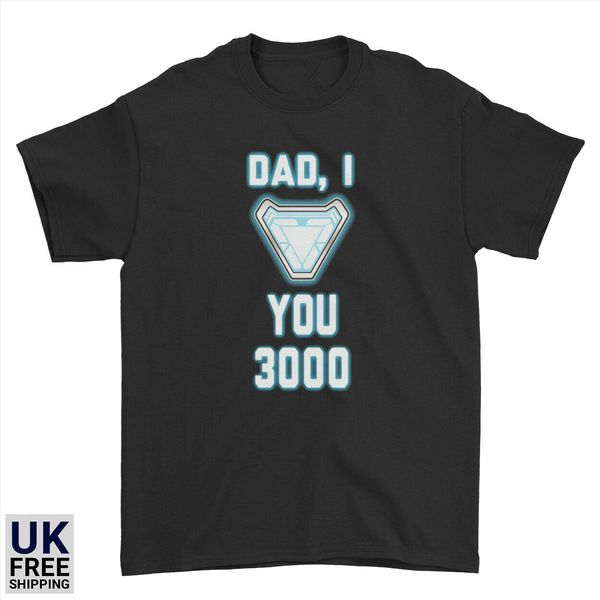 

father's day t shirt men women dad i love you 3000 tony stark iron man endgame tee shirt harajuku hip hop