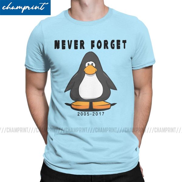 

club penguin never forget men t shirts retro nerd oldshcool gaming funny tee shirt o neck t-shirts cotton gift idea clothes