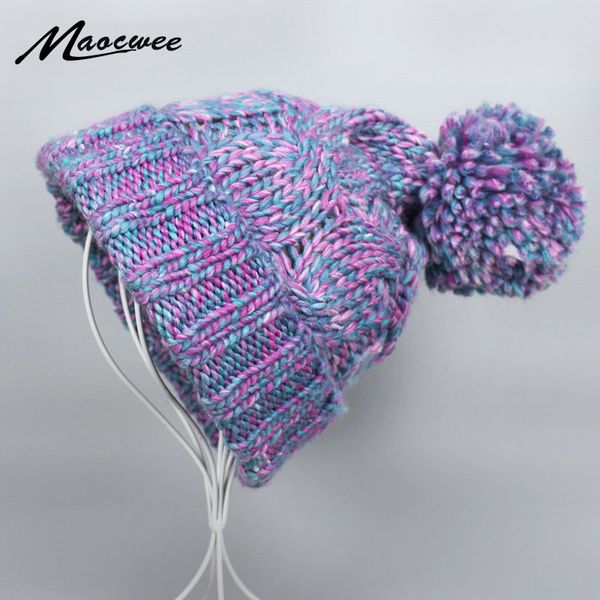 

beanies women winter warm hat bone handmade knitted coarse lines cable hats knit cap candy color beanie women accessories bones, Blue;gray
