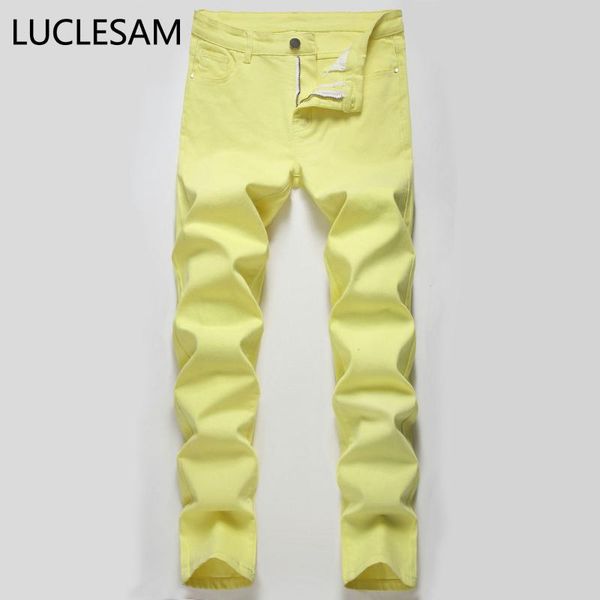 

men's jeans skinny denim pants men lemon yellow male slim fit mens casual fashion high street pencil jean 2021 hip hop streetwear, Blue