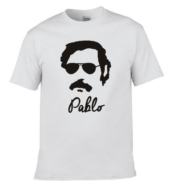 

2017 pablo escobar sunglasses famous narcos colombian gangster drugas t-shirt men's cotton t shirt nk hip hop tees
