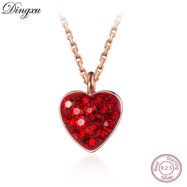 

925 sterling silver темперамент личность мода женщина ожерелье ключица цепь короткая девушка сердце ретро красный подарок для женщин