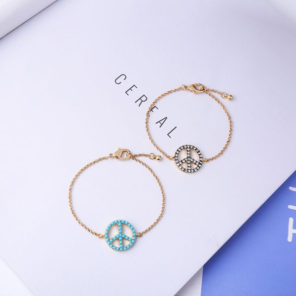 

sl00212c 2020 new summer jewelry gold color blue clear beaded bracelet for women holiday accessories, Golden;silver
