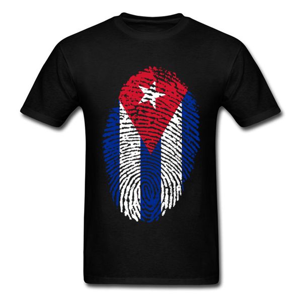 

cuba flag fingerprint t-shirt for man summer t shirt mens clothing cotton graphic tee nation team tshirt custom