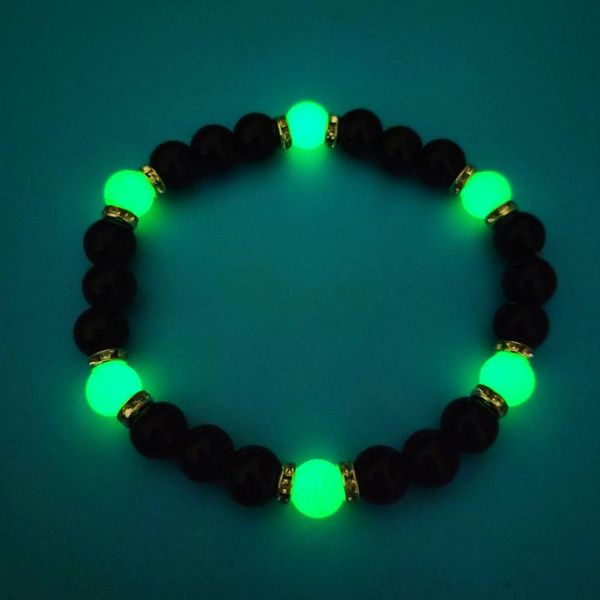 

natural simplicity men's and women's transfer crystal bracelet creative diy personal funny blue green luminous bracelet, Golden;silver