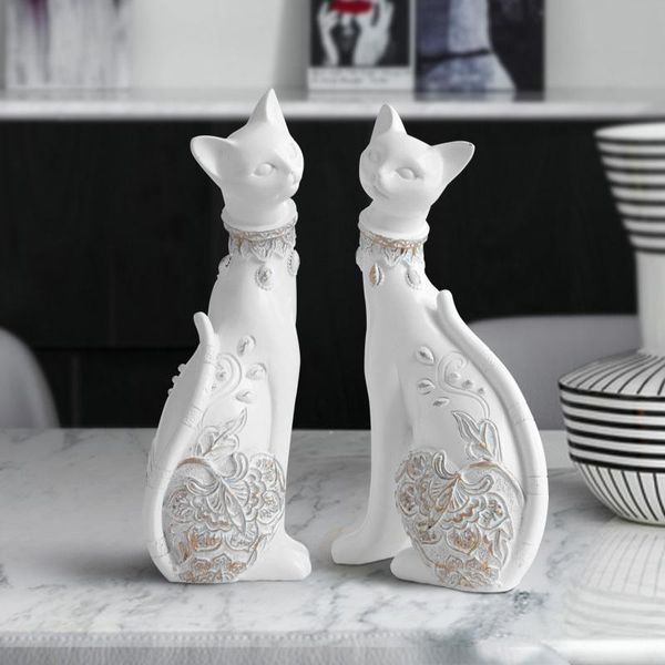 

животное подарков гостиная европейское декоративное главная cat статуя скульптуры главная статуэтки декор творческий смола t200331 украшения