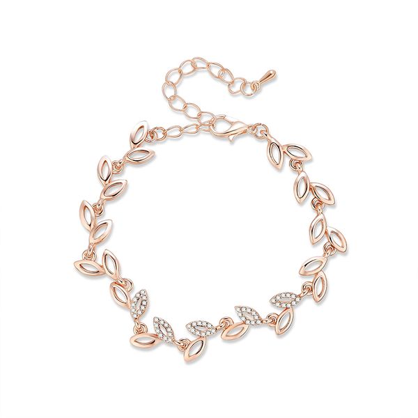 

2020 мода простой циркон кристалл браслет шарм лист уникальный женский браслет для женщин сплава цепи день рождения подарок ювелирных издели, Black