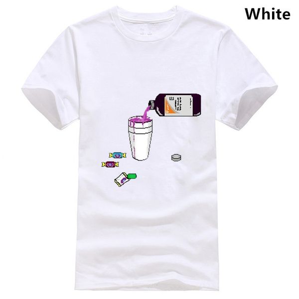

tshirt men black short sleeve cotton hip hop t shirt print tee shirts pouring lean white