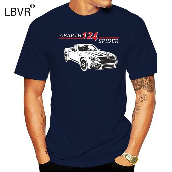 

summer 2019 cotton men fashion summer style brand car jersey abarth 124 spider t-shirt car sporter cabrio roadstero neck tshirt
