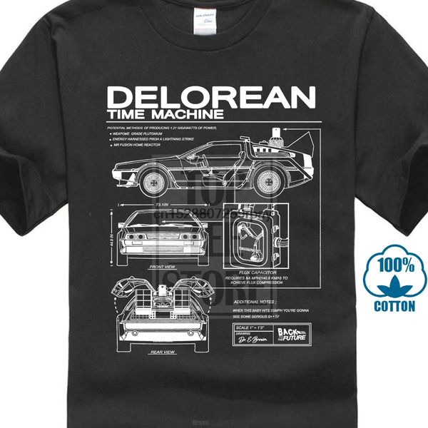 

back to the future delorean schematic t shirt navy cool casual pride t shirt men new fashion tshirt loose size