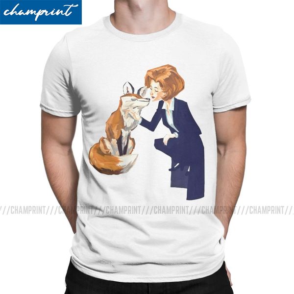 

trust of a fox t shirts men cotton amazing t-shirt round collar the x files scully mulder ufo aliens tv tees short sleeve