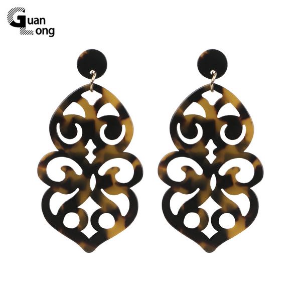 

dangle & chandelier guanlong vintage long big geometric acrylic fashion drop earrings for women leopard large resin earring girls party jewe, Silver