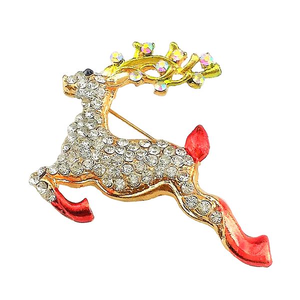 

rhinestone lovely elk running deer fashion collar lapel pin corsage kids hat bag sweater corsage, Gray