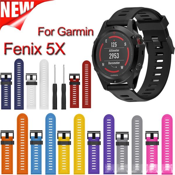 

sport silicone replace band for garmin fenix 3 5x smart watch 26mm soft silicone wrist watch band strap