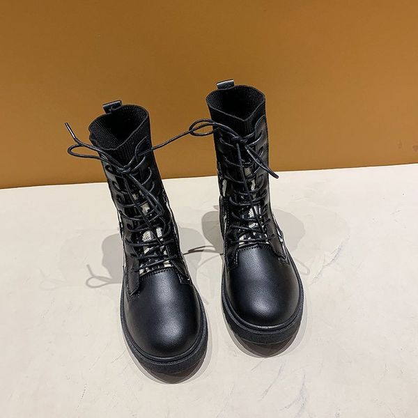 

women boots autumn winter warm boots leather woman stretch thin black wild botin mujer designer women shoes