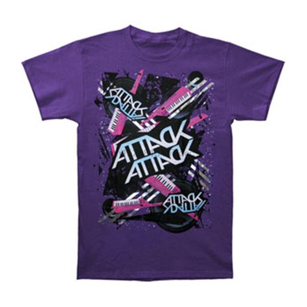 

attack attack boys keytar slim fit t-shirt youth large purplecool mens short