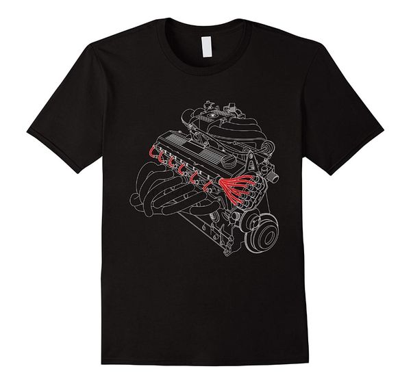 

vintage racing inline 6 engine fashion brand men summer printing casual customize cool tee shirts