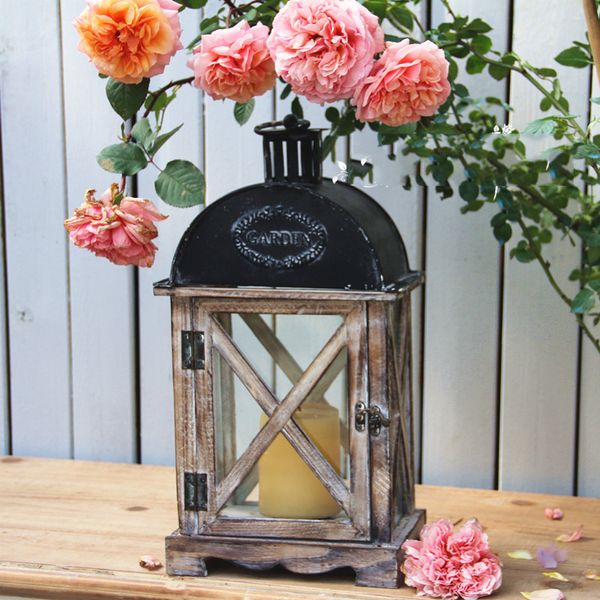 

candle holders wood glass metal handcrafted shabby chic antique lanterns
