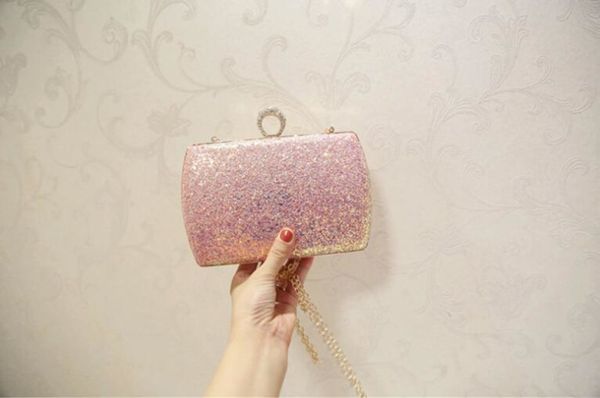 

new fashion sequined scrub clutch women's evening bags clutches gold wedding purse female handbag