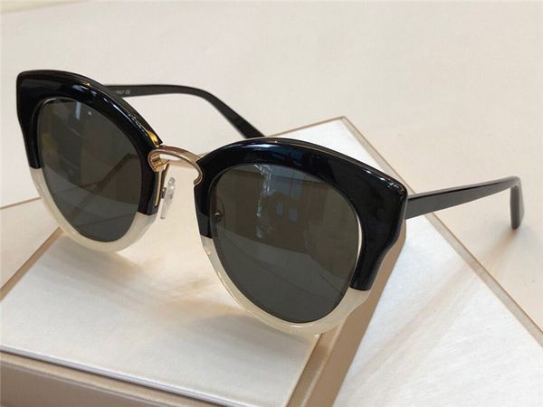 

new fashion womens designer sunglasses 830 cat eye frame stitching color style uv400 protection luxury design glasses with original box, White;black