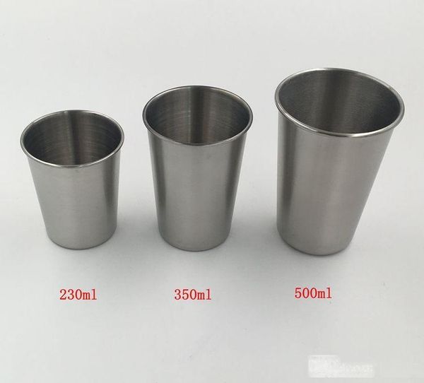

304 stainless steel tumbler single wall layer 8oz 12oz 17oz wine beer water cup coffee mug ship