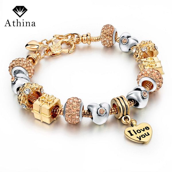 

charm bracelets 2021 jewelry gold color bracelet for women friendship bangles diy pulsera sbr150077, Golden;silver