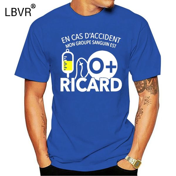 

en cas d accident mon groupe sanguin est o ricard tshirt round neck character great t shirt kawaii hiphop quirky summer