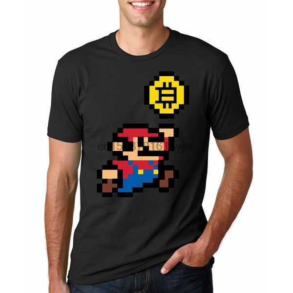 

super crypto world mario cryptocurrency t shirt novelty men100% cotton t shirt funny tees short sleeves round neck tees