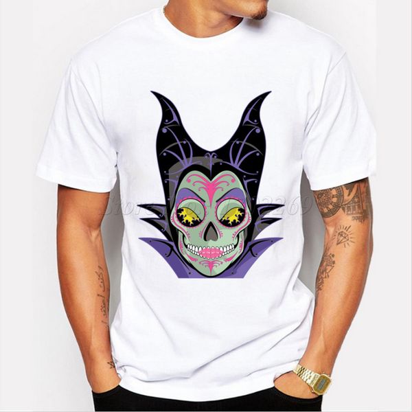 

new fashion dragon queen design the halloween men's sugar skull printed t-shirt boy's casual male hipster funny cool tee