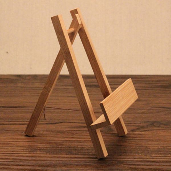 

4pcs bamboo display stand, pure solid wood easel plate display p holder