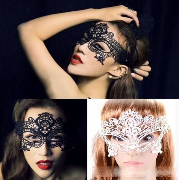 

halloween masquerade masks black/white lace masks venetian half face mask for christmas cosplay party night eye masks