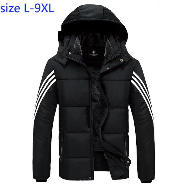 

new arrival winter men loose thick warm coat casual zipper mens warm padded jacket plus size l  2xl3xl 4xl 5xl 6xl 7xl 8xl 9xl, Black