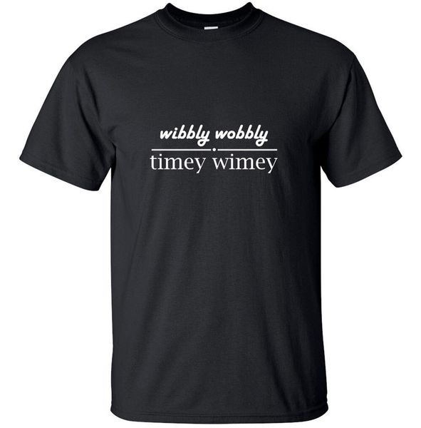 

wibbly wobbly timey wimey - geek t-shirt black doctor who outdoor wear tee shirt