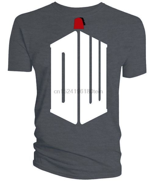 

doctor who logo with fez dark gray t-shirt