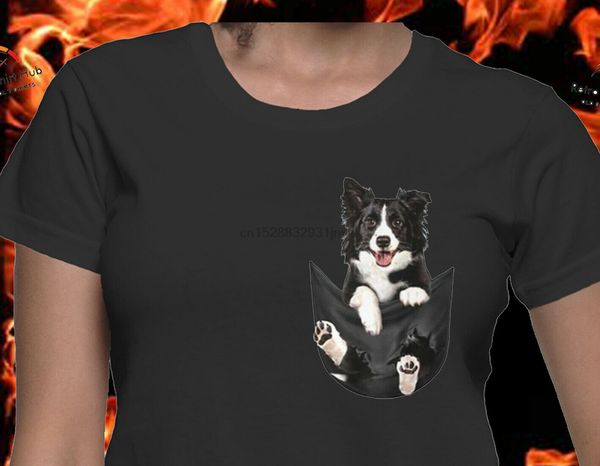 

border collie puppy pocket pet dog men women t shirt men women fashion tshirt ing