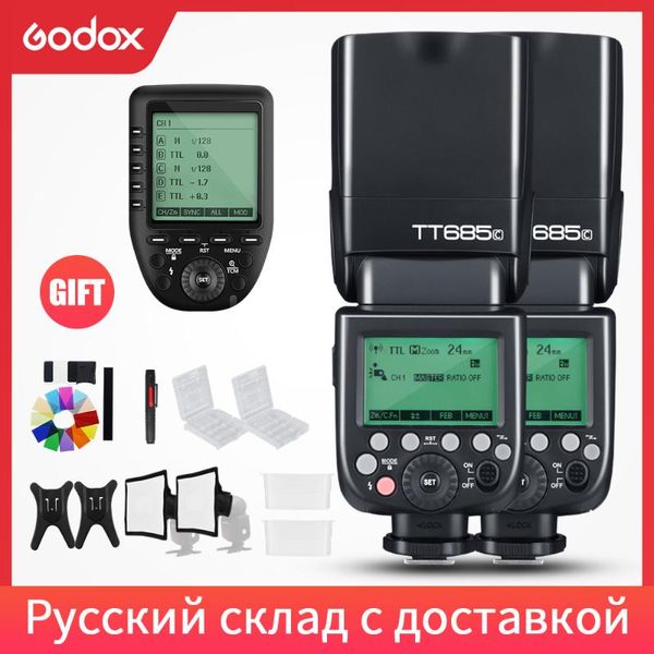 

godox 2x685c685n685s685f685 hss speedlight вспышка с xpro передатчик для fuji