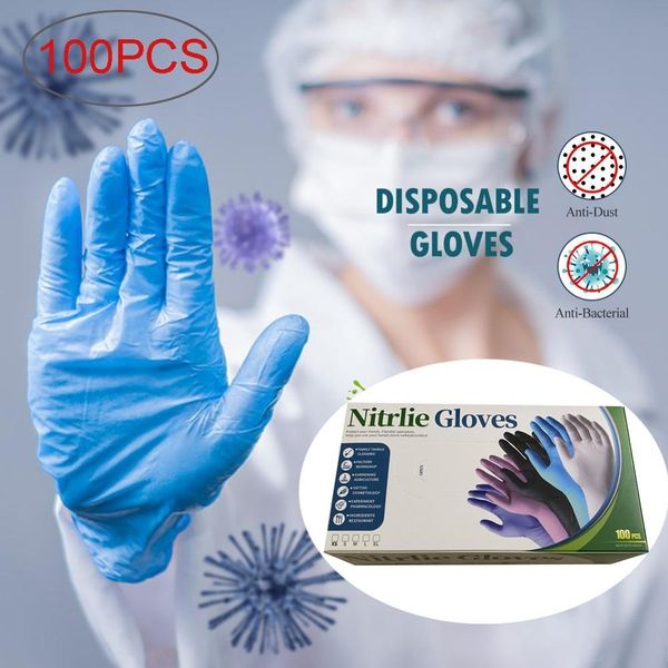 

100pcs/set disposable gloves hygiene inspection disposable gloves nbr rubber cleaning glove household cleaning supplies t200508
