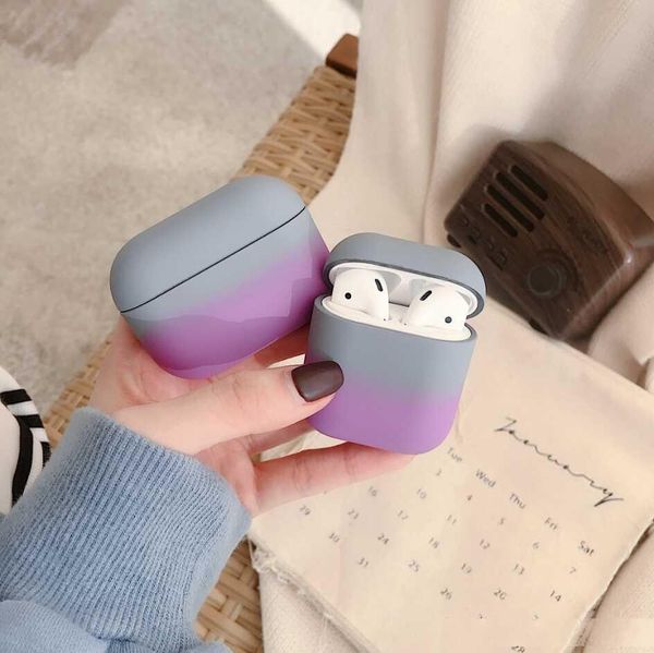 

gradient cute earphone cases for apple airpods pro 3 candy colorful cover air pods 2 1 3 protection luxury hard pc fashion boite