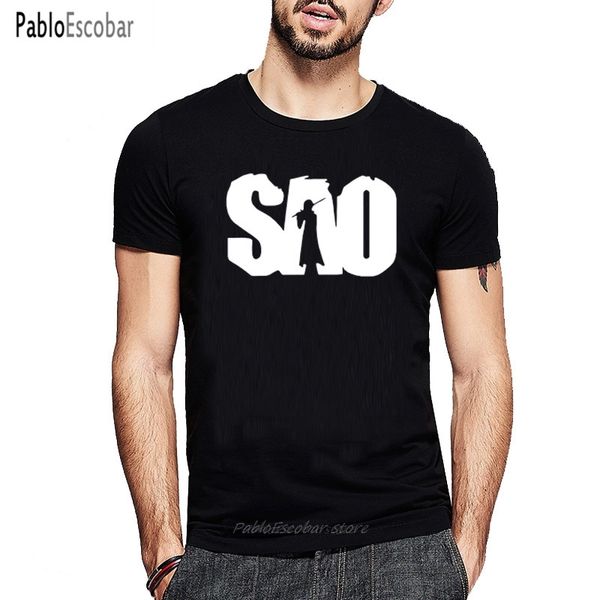 

summer hot anime sword art online camisetas мужчин с коротким рукавом о-шея тенниску смешной печать тройник тенниски размер евро