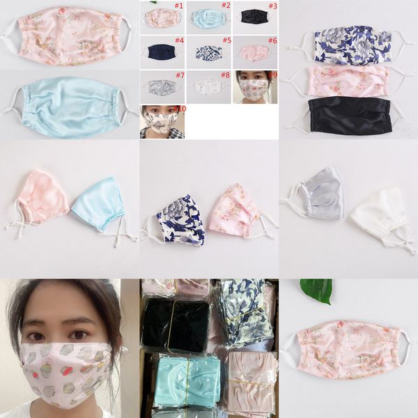 

face floral print mask fashion silk dustproof sun-resistant masks women summer thin mouth xs9j