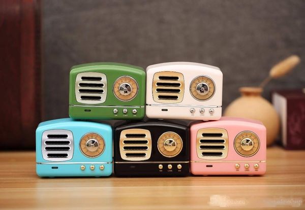 

retro radio bluetooth speaker vintage nostalgic heavy bass 3d stereo surround hifi speakers support tf usb fm aux hm11 10pcs/lot
